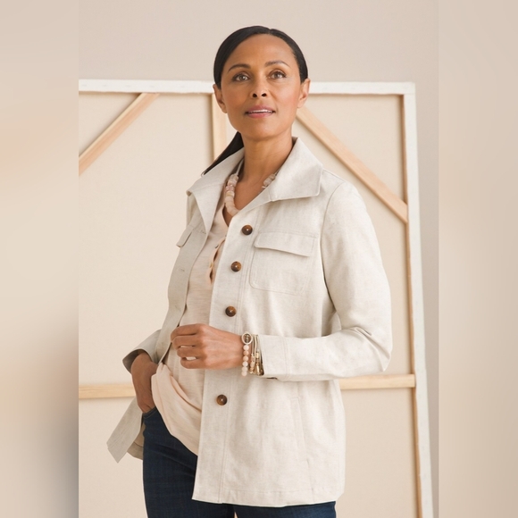 Chico's Jackets & Blazers - CHICOS | Utility Jacket | Size 8-10 | Cream